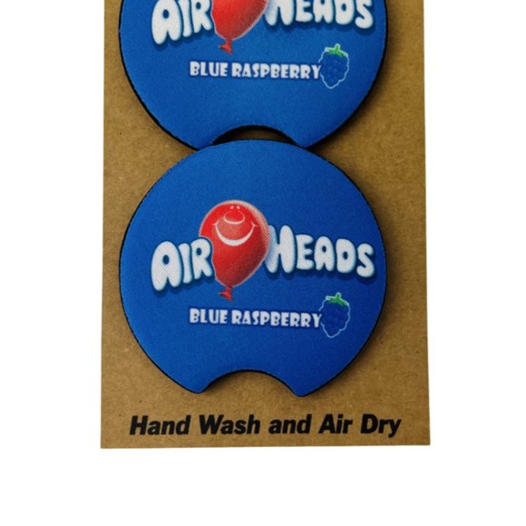 Car Coasters Air Heads Blue Raspberry Candy Snack Junk Food Set of 2 Neoprene - Picture 8 of 9